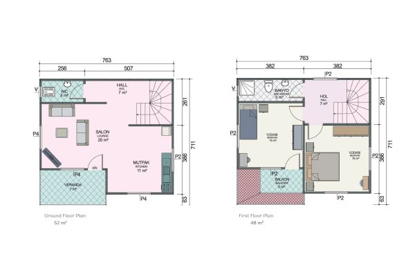 Double Storey Prefabricated House 100 m² - Image 2