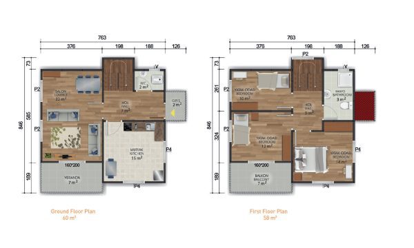 Double Storey Prefabricated House 118 m² - Image 2